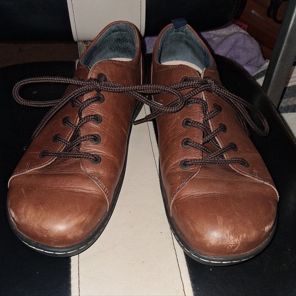 Birkenstock Men's Brown Leather Casual Shoes In A EU 43 Or US 10-10.5 Luxury